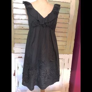 Ruffle sleeved black dress